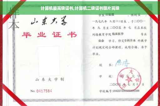 计算机最高级证书,计算机二级证书图片高级