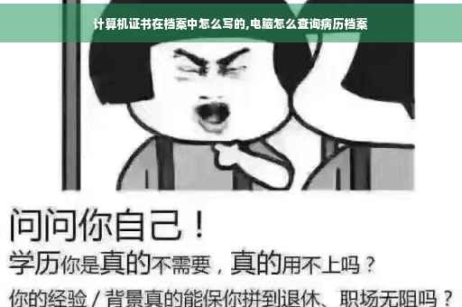 计算机证书在档案中怎么写的,电脑怎么查询病历档案