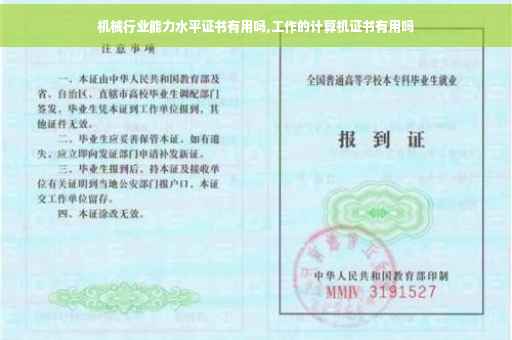 机械行业能力水平证书有用吗,工作的计算机证书有用吗