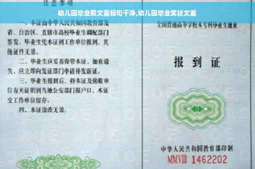 幼儿园毕业照文案短句干净,幼儿园毕业奖状文案