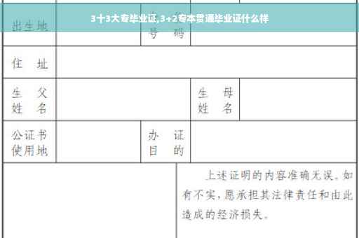 3十3大专毕业证,3+2专本贯通毕业证什么样