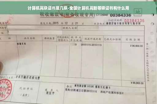 计算机高级证书是几级-全国计算机高新等级证书有什么用