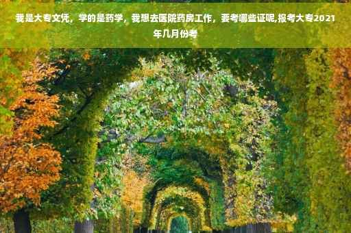 我是大专文凭，学的是药学，我想去医院药房工作，要考哪些证呢,报考大专2021年几月份考