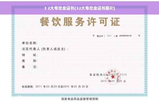 3 2大专毕业证书(32大专毕业证书图片)