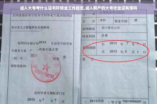 成人大专考什么证书好就业工作稳定,成人脱产的大专毕业证有用吗