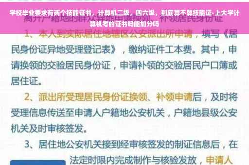 学校毕业要求有两个技能证书，计算机二级，四六级，到底算不算技能证-上大学计算机考的证书吗能加分吗