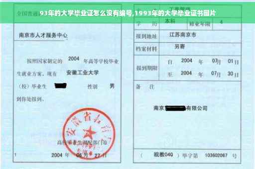 93年的大学毕业证怎么没有编号,1993年的大学毕业证书图片