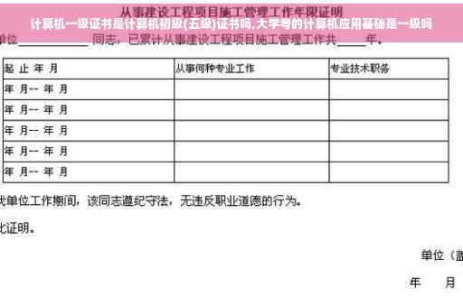 计算机一级证书是计算机初级(五级)证书吗,大学考的计算机应用基础是一级吗