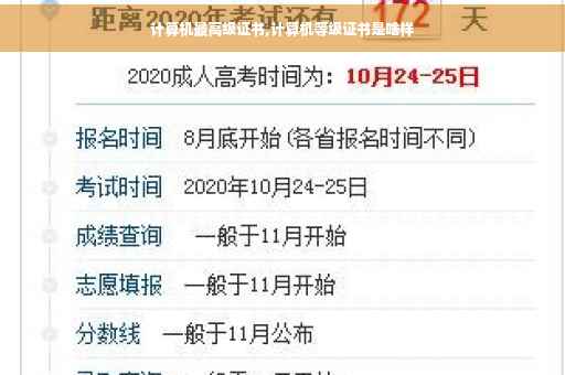计算机最高级证书,计算机等级证书是啥样