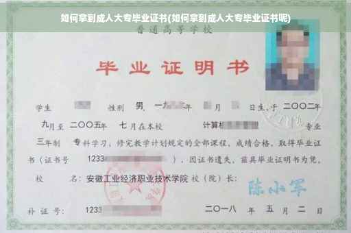 如何拿到成人大专毕业证书(如何拿到成人大专毕业证书呢)