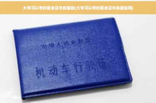 大专可以考的简单证书有哪些(大专可以考的简单证书有哪些呢)