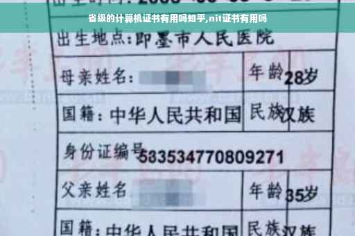 省级的计算机证书有用吗知乎,nit证书有用吗
