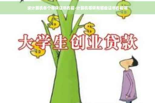 求计算机各个等级证书名称-计算机等级有哪些证书名称呢