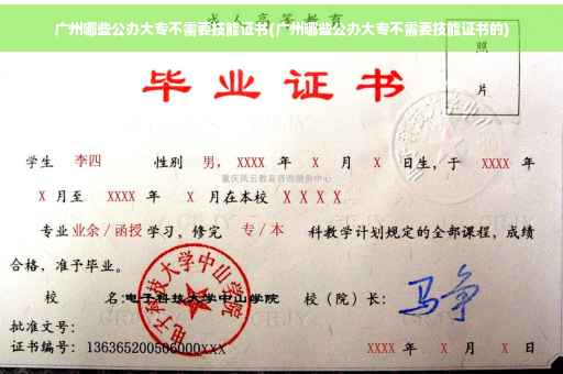 广州哪些公办大专不需要技能证书(广州哪些公办大专不需要技能证书的)