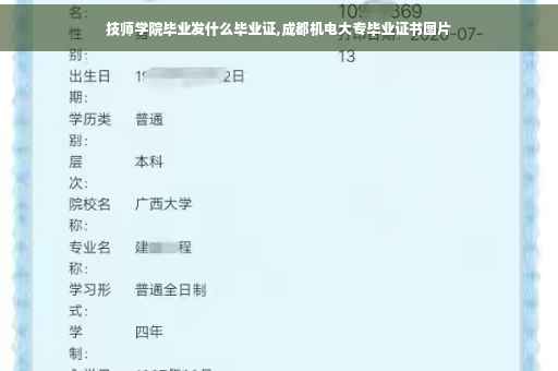 技师学院毕业发什么毕业证,成都机电大专毕业证书图片