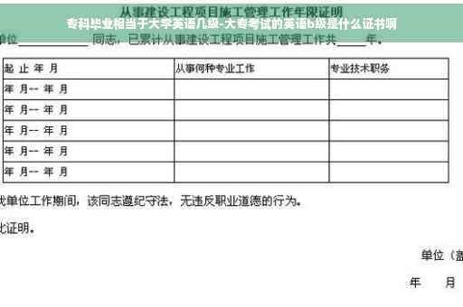 专科毕业相当于大学英语几级-大专考试的英语b级是什么证书啊