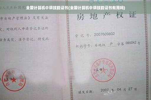 全国计算机中级技能证书(全国计算机中级技能证书有用吗)
