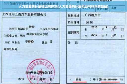 人力资源的计算机证书样本(人力资源的计算机证书样本有哪些)