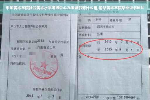 中国美术学院社会美术水平考级中心九级证书有什么用,清华美术学院毕业证书图片