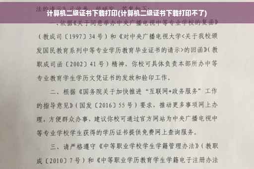 计算机二级证书下载打印(计算机二级证书下载打印不了)