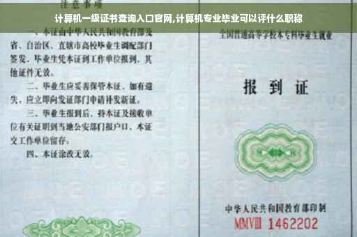 计算机一级证书查询入口官网,计算机专业毕业可以评什么职称