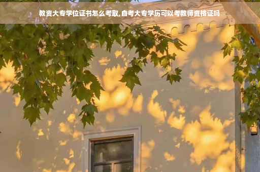 教资大专学位证书怎么考取,自考大专学历可以考教师资格证吗