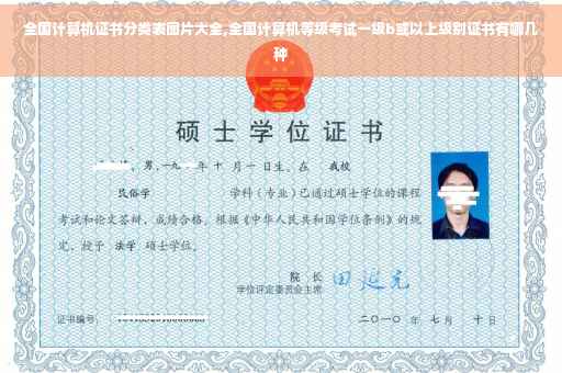 全国计算机证书分类表图片大全,全国计算机等级考试一级b或以上级别证书有哪几种