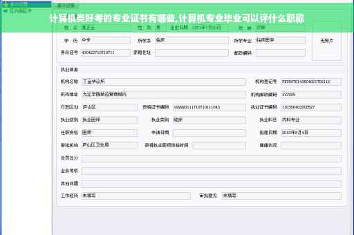 计算机类好考的专业证书有哪些,计算机专业毕业可以评什么职称