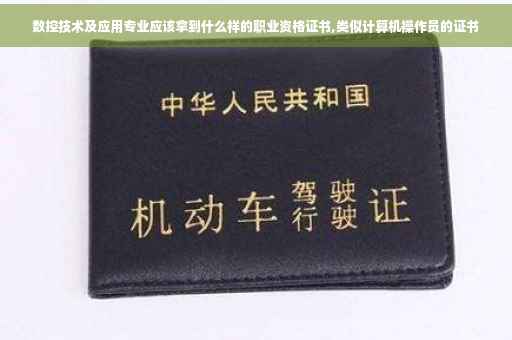数控技术及应用专业应该拿到什么样的职业资格证书,类似计算机操作员的证书