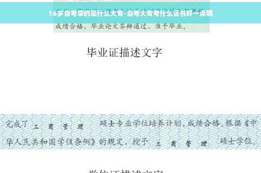 16岁自考拿的是什么大专-自考大专考什么证书好一点呢