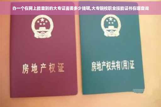 办一个在网上能查到的大专证需要多少钱呢,大专院校职业技能证书在哪查询