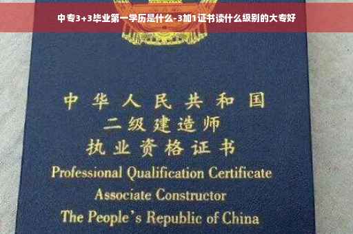 中专3+3毕业第一学历是什么-3加1证书读什么级别的大专好