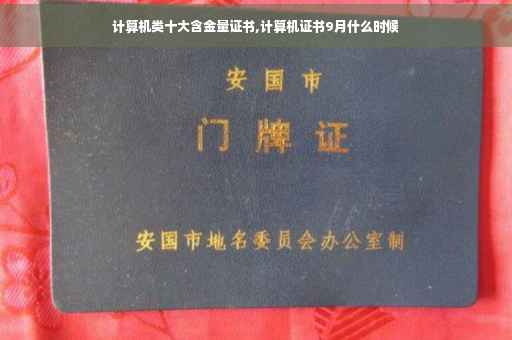 计算机类十大含金量证书,计算机证书9月什么时候