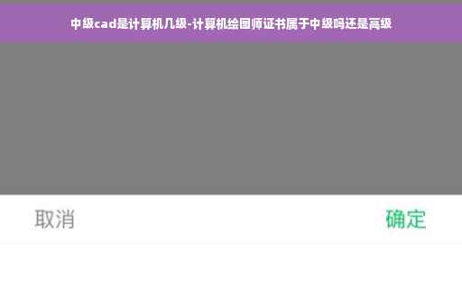 中级cad是计算机几级-计算机绘图师证书属于中级吗还是高级