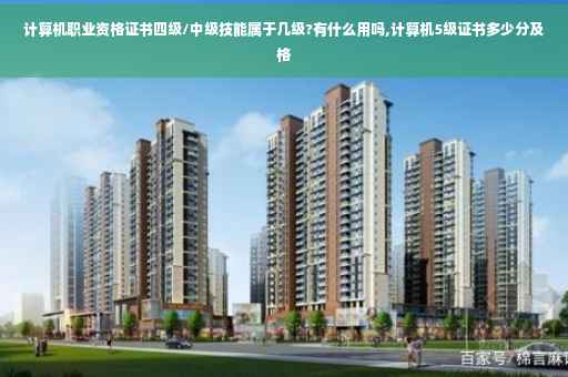计算机职业资格证书四级/中级技能属于几级?有什么用吗,计算机5级证书多少分及格