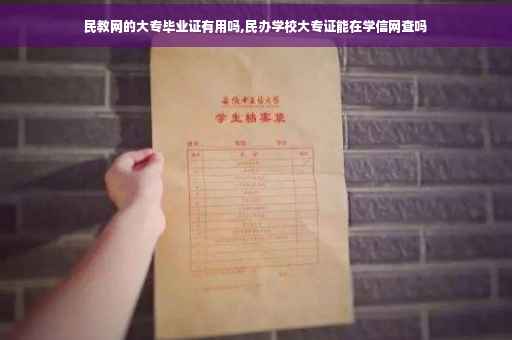 民教网的大专毕业证有用吗,民办学校大专证能在学信网查吗