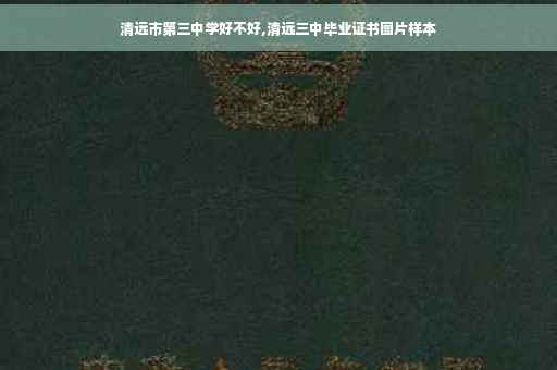 清远市第三中学好不好,清远三中毕业证书图片样本