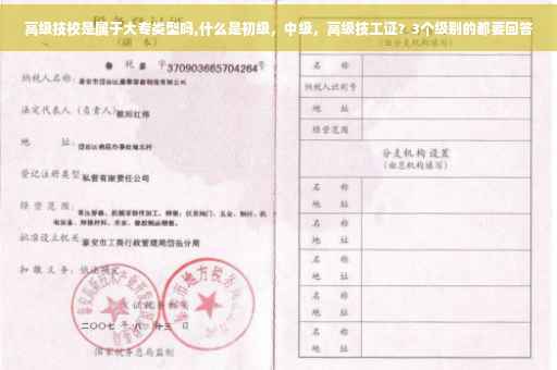 高级技校是属于大专类型吗,什么是初级，中级，高级技工证？3个级别的都要回答
