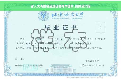 省人大专委会当选证书样本图片,身份证介绍