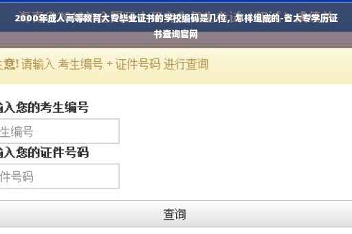 2000年成人高等教育大专毕业证书的学校编码是几位，怎样组成的-省大专学历证书查询官网