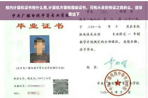 校内计算机证书有什么用,计算机方面有哪些证书，可有从业资格证之类的么，请详细说下