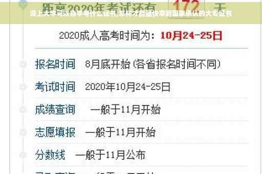 没上大学可以自学考什么证书,怎样才能最快拿到国家承认的大专证书
