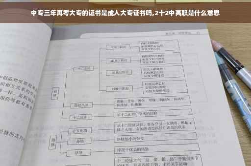 中专三年再考大专的证书是成人大专证书吗,2十2中高职是什么意思
