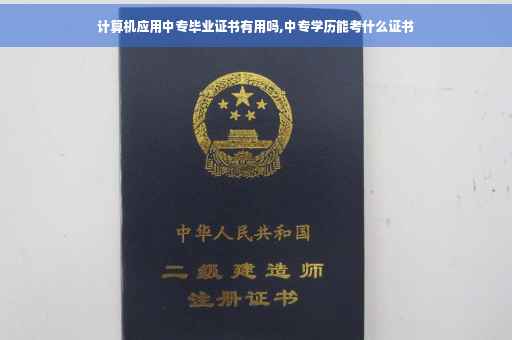计算机应用中专毕业证书有用吗,中专学历能考什么证书