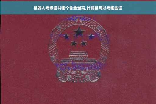 机器人考级证书哪个含金量高,计算机可以考哪些证