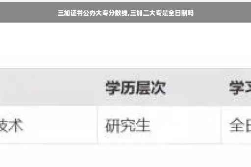 三加证书公办大专分数线,三加二大专是全日制吗