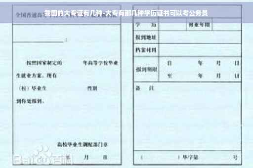 我国的大专证有几种-大专有那几种学历证书可以考公务员