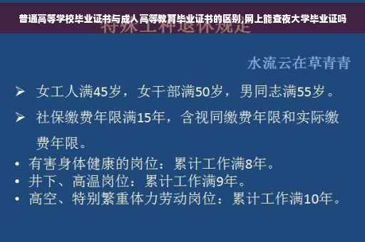 普通高等学校毕业证书与成人高等教育毕业证书的区别,网上能查夜大学毕业证吗
