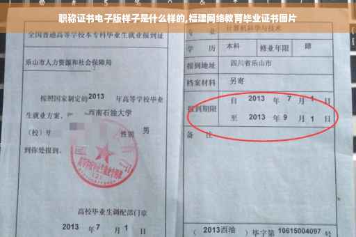 职称证书电子版样子是什么样的,福建网络教育毕业证书图片