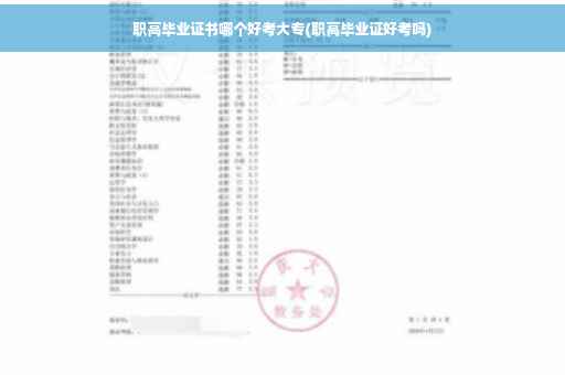 职高毕业证书哪个好考大专(职高毕业证好考吗)